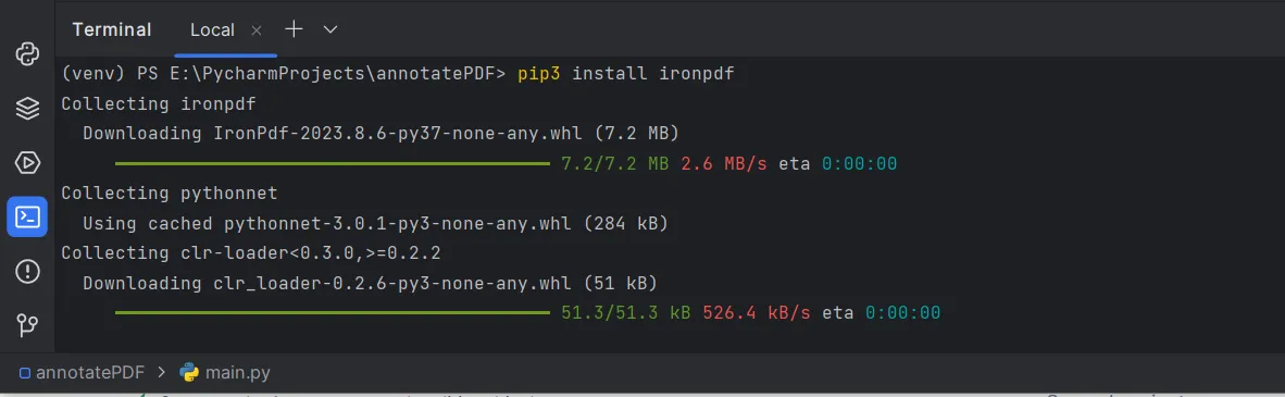 How to Easily Annotate PDFs in Python Using IronPDF, Figure 1: Install IronPDF package