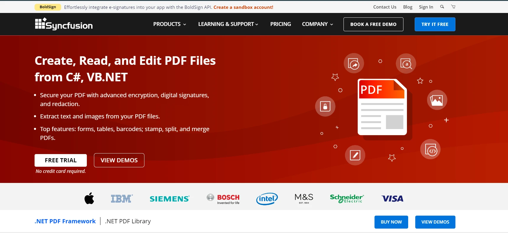 PDFA Library in C# (Comparison List for .NET Developers): Figure 4 - Syncfusion