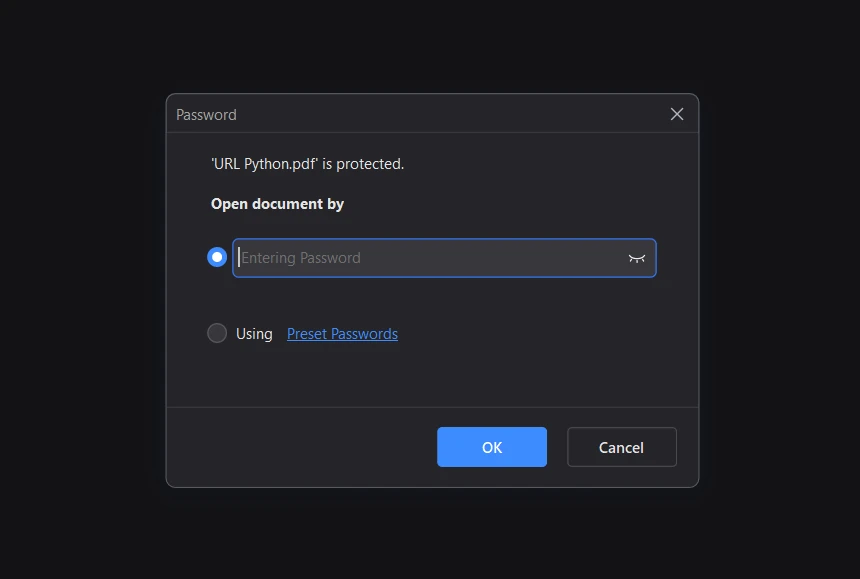 A Comparison Between IronPDF For Python & PDFium Python: Figure 3 - Password Security Output