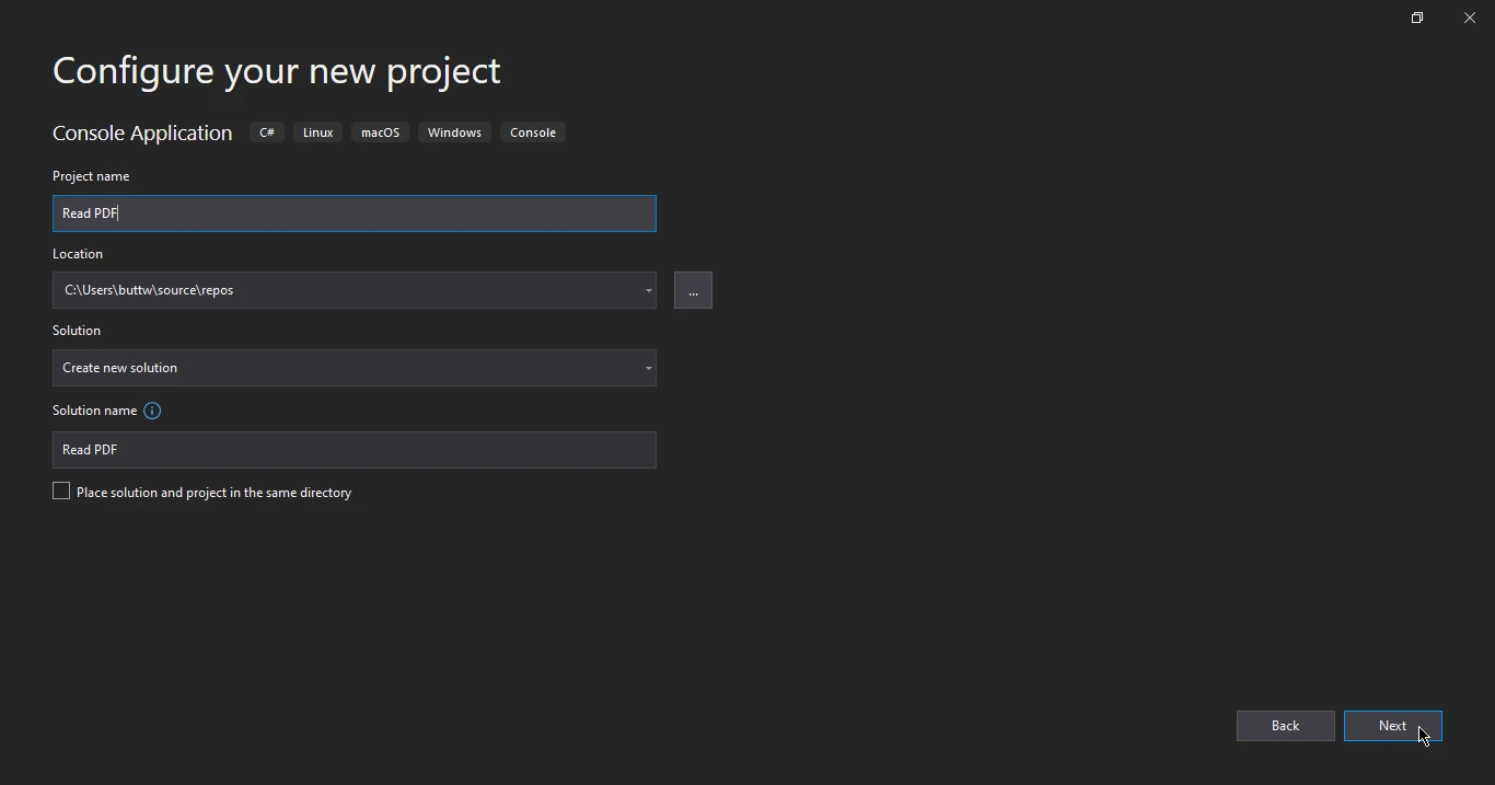 How to Read PDF Files in C#, Figure 3: Configure the project