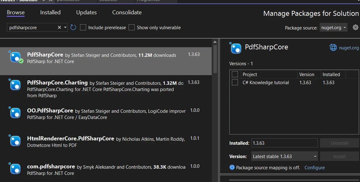 A Comparison Between IronPDF & PDFSharpCore: Figure 2 - PDFSharpCore