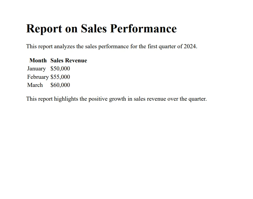 A Comparison Between IronPDF & PDFSharpCore: Figure 3 - PDF Report Send Output