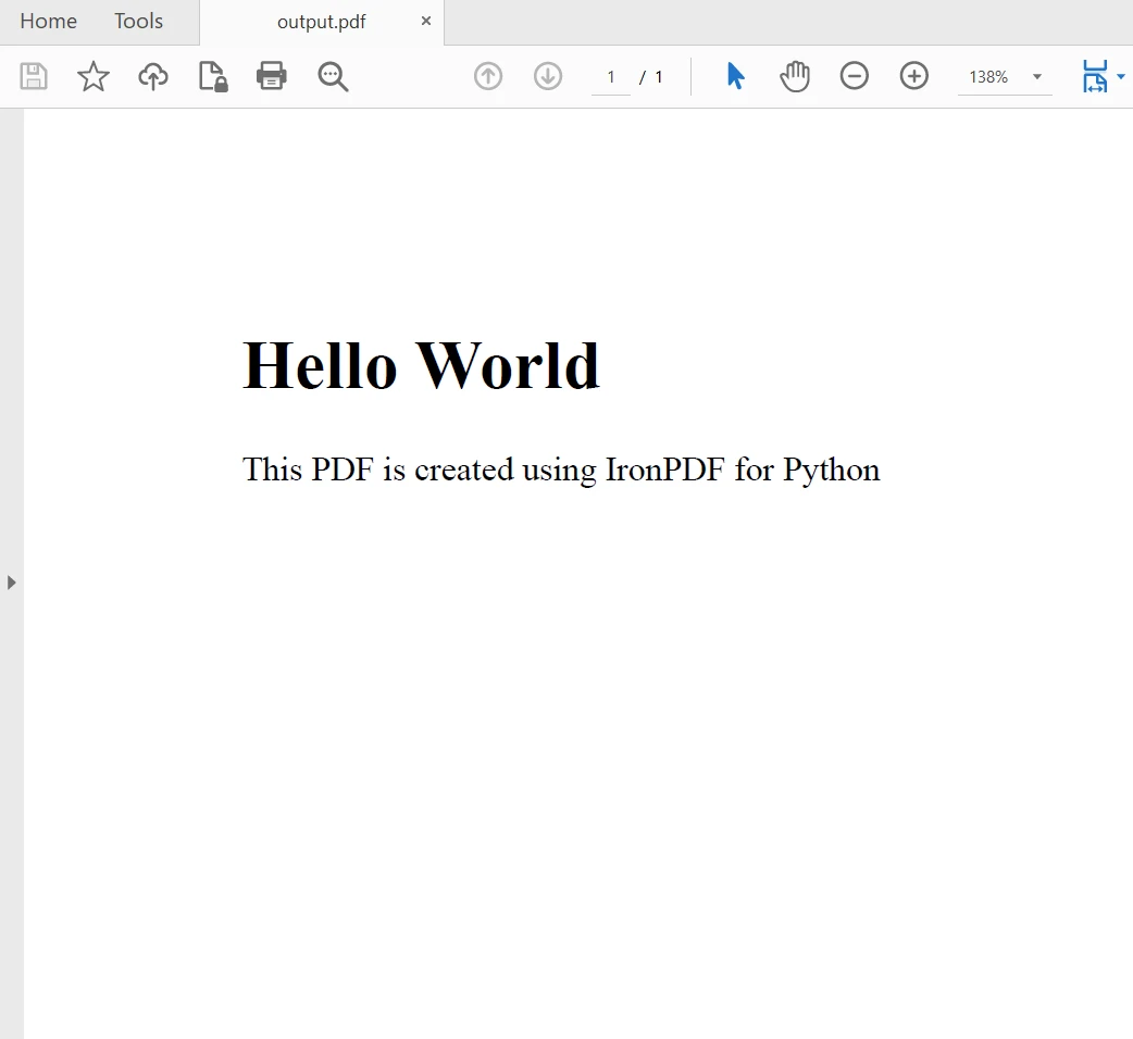 A Comparison Between IronPDF For Python & PyPDF: Figure 7 - IronPDF Output