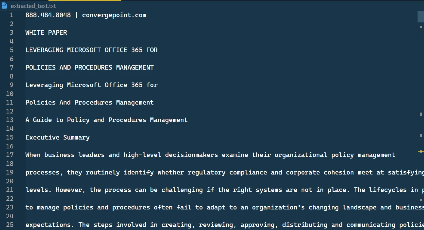 How to Extract Text From PDF Line By Line, Figure 5: The extracted text file content