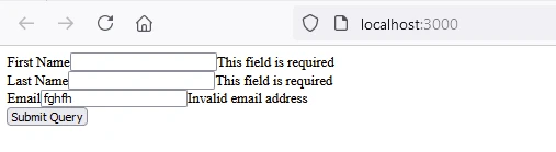 react hook form NPM (How It Works For Developers): Figure 1 - Registration Form Output