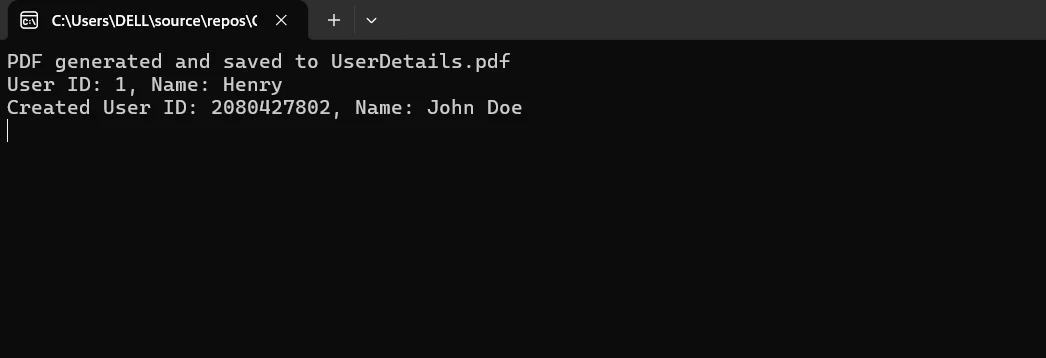 Refit C# (How It Works For Developers): Figure 7 - Console Output