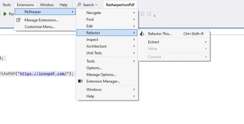 ReSharper C# (How It Works For Developers): Figure 4 - ReSharper Refactor