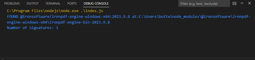 How to Sign A PDF File in Node.js, Figure 3: Number of Signatures