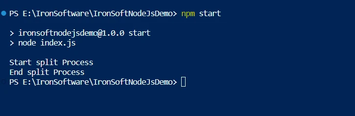 How to Split A PDF File in Node.js, Figure 2: NPM