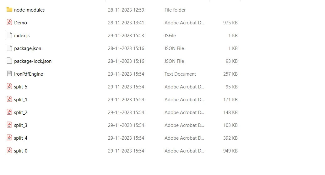 How to Split A PDF File in Node.js, Figure 3: PDF Files