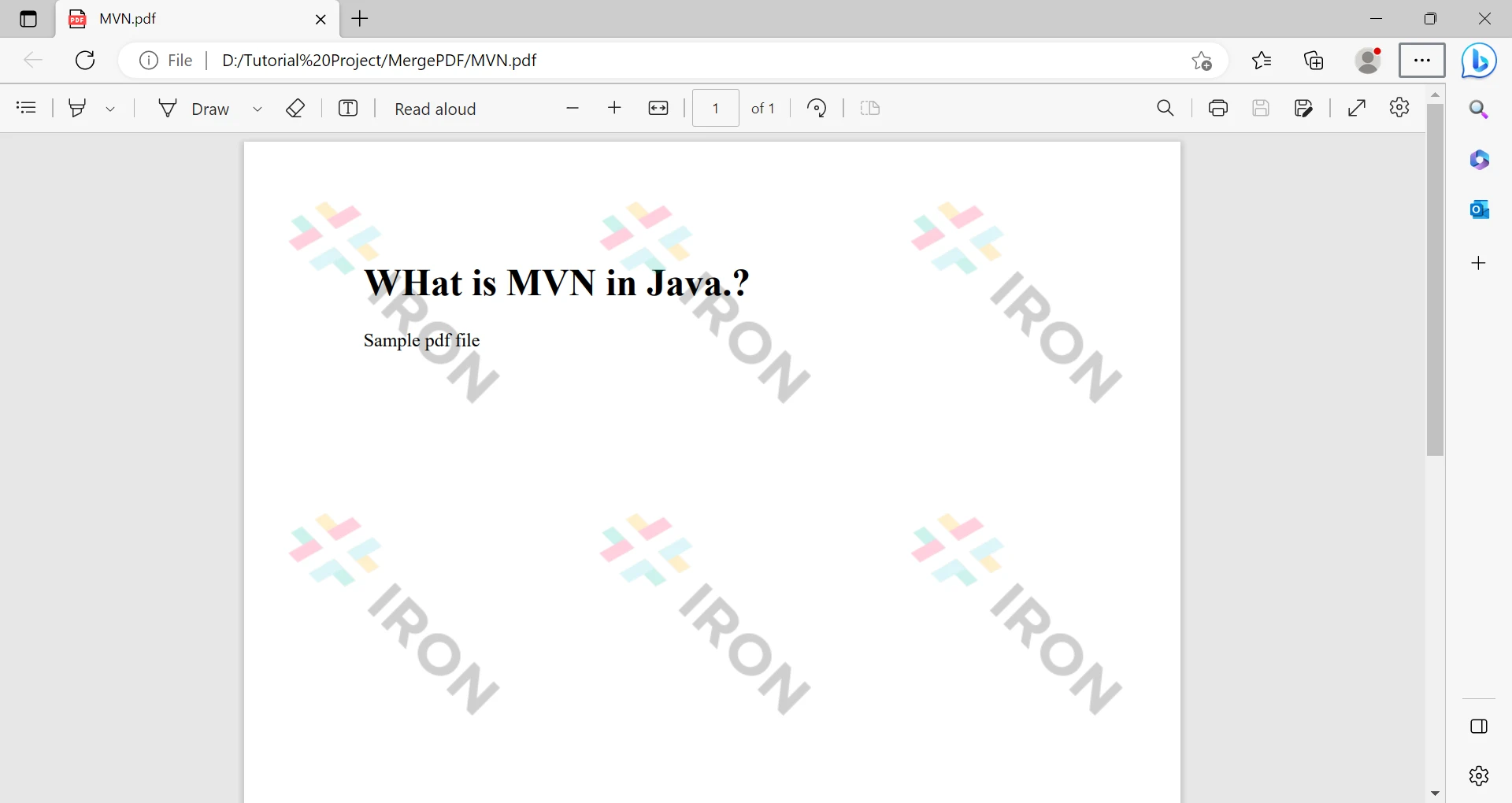 What is Maven in Java (How it Works Tutorial), Figure 3: The output PDF file from an HTML string