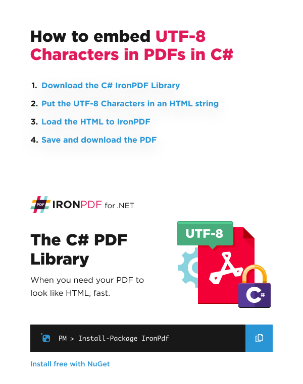 How to Embed UTF-8 Characters in PDFs in C#